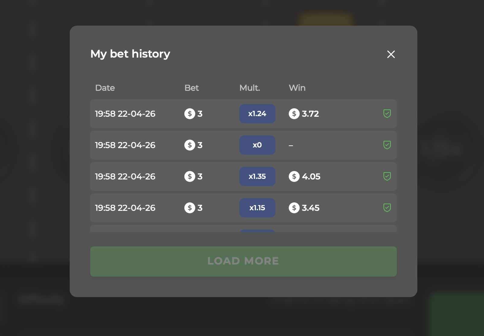 Chicken Road 2 Casino Bet History mit Provably-Fair-Daten und SHA512-Hash