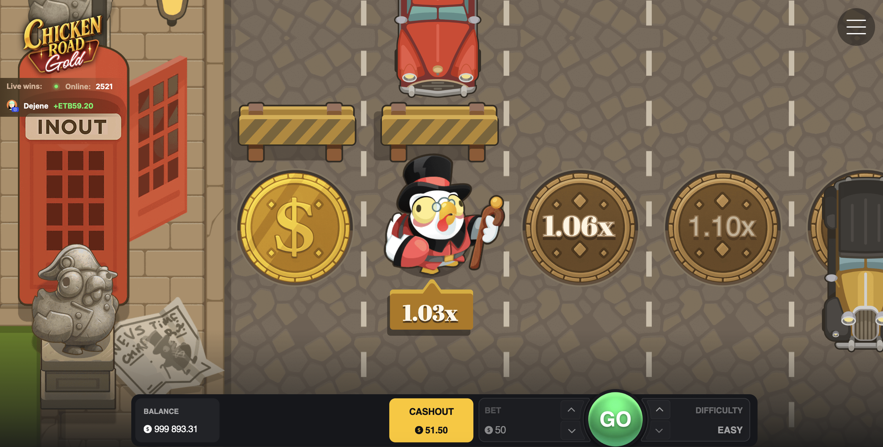 Chicken Road Gold Slot — Gold-Edition des Crash-Spiels mit höheren Max-Gewinnen